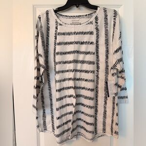 NWT Westbound Black and White Striped Long Sleeve Top